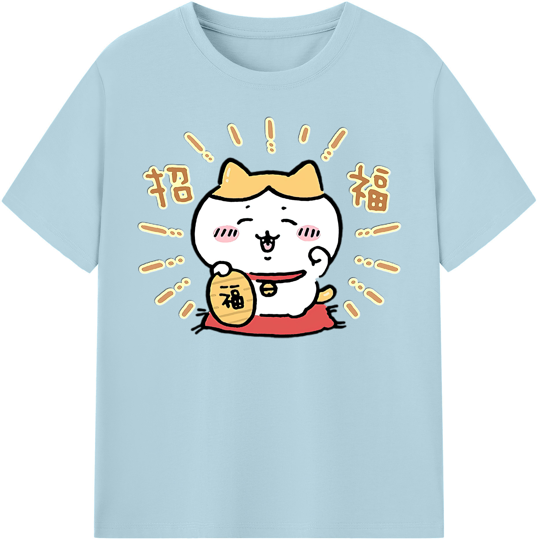 （画像用） ちいかわ ハチワレ Chii-kawa hachiware 綿100％半袖Tシャツ（フロントプリント）